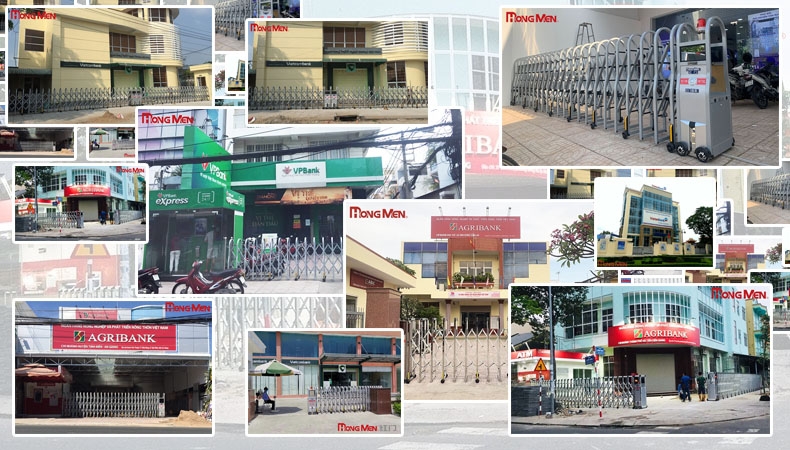 Ba mẫu cổng xếp hợp kim nhôm được yêu thích tại các Ngân Hàng