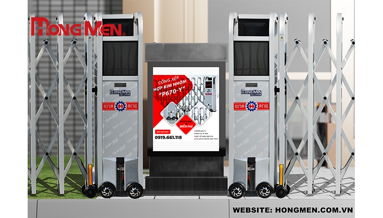 Cổng xếp inox điện giá rẻ nhất Hồng Môn