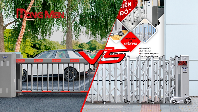 So sánh lợi ích lắp đặt giữa cổng không giáng và cổng xếp tự động