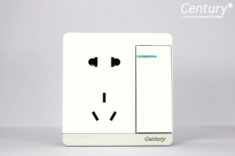 Công tắt 1 nút + Ổ cắm đa năng kép Q1W-5k