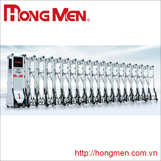 Cổng xếp hợp kim nhôm Red Door A - P0301